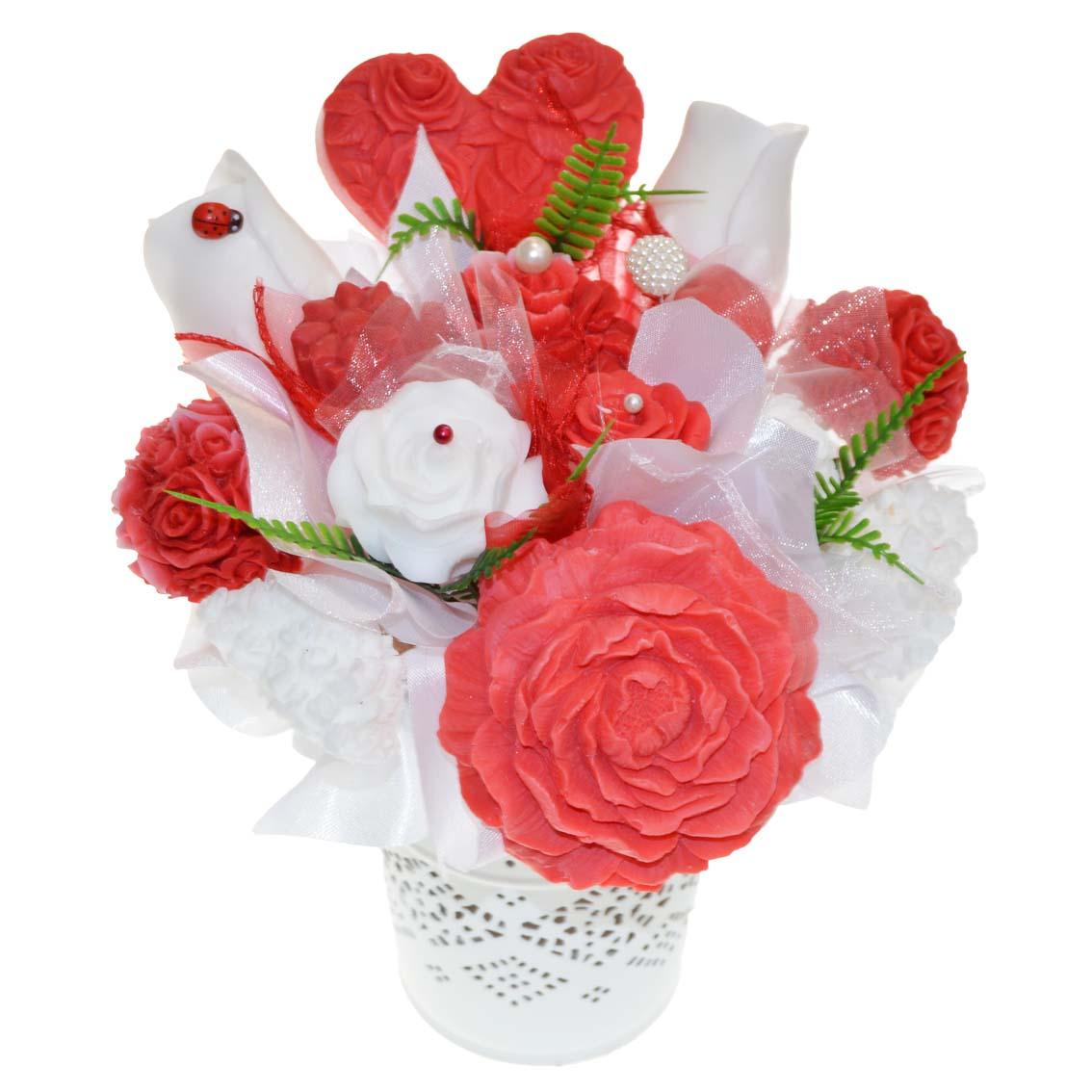 Mydlová Kytica - červeno biela